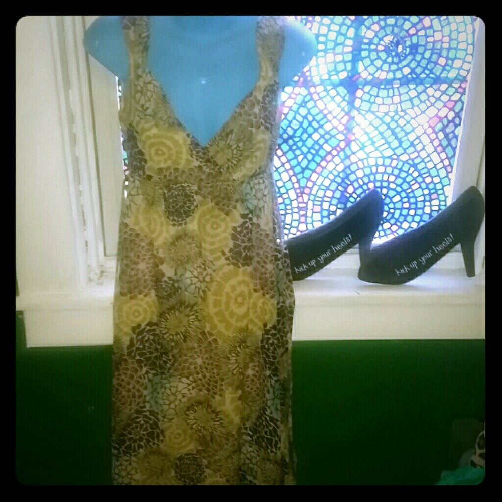H&M deep v-neck dress